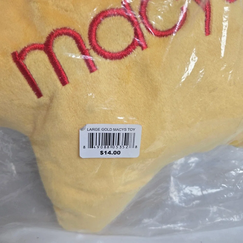 Vintage Fab Dog Macy's Yellow Star Dog Toy Plush Squeaky Toy New In Package